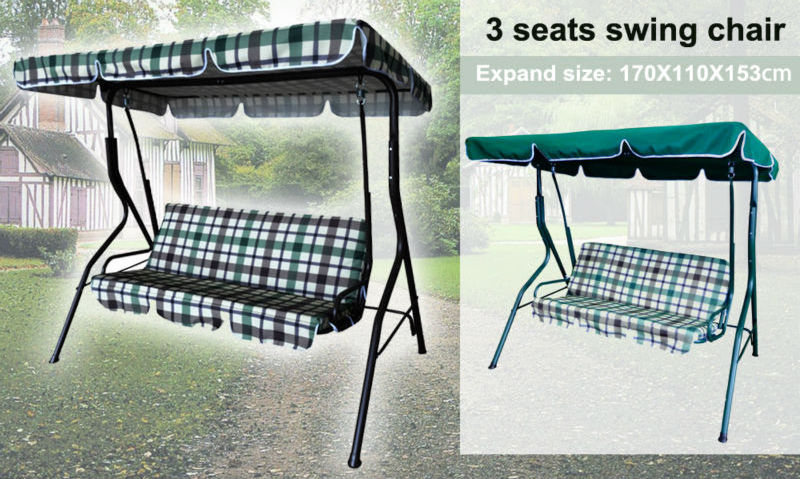 Modern Outdoor Furniture patio 3 seater outdoor swing with cushion canopy