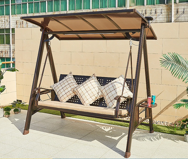 3-Seat Outdoor Garden Patio Canopy Top Cover gazebo swing bed For Sale