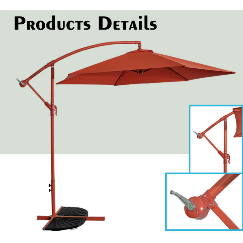 3 meters steel outdoor hanging cantilever umbrella decorative waterproof outdoor outdoor umbrella