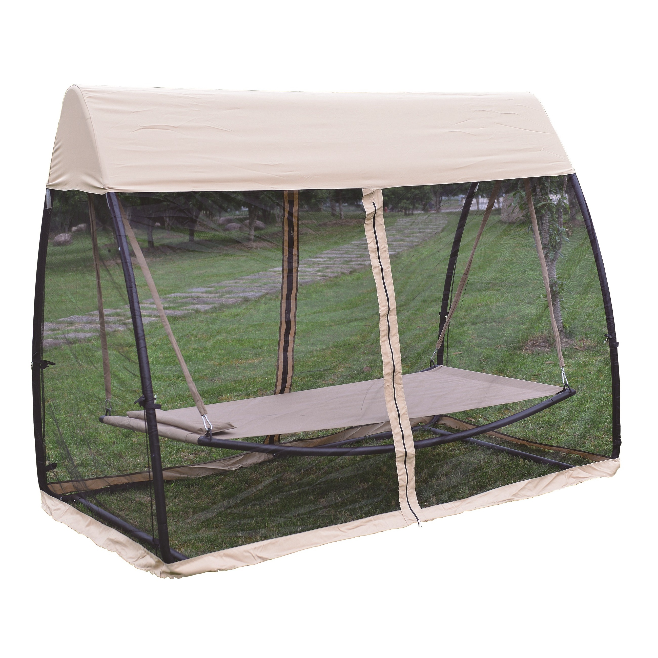 Garden Patio Hanging Day Bed Hammock swinging bed Hanging Stand Steel Frame Mosquito Net Hammock gazebo bed