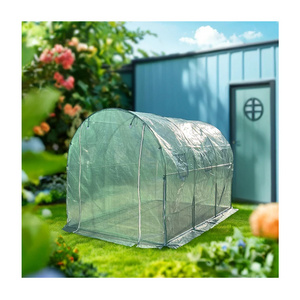 Hot Sale Waterproof round Top Polytunnel Small Greenhouse with Galvanized Frame Portable Household Garden Grow Tent