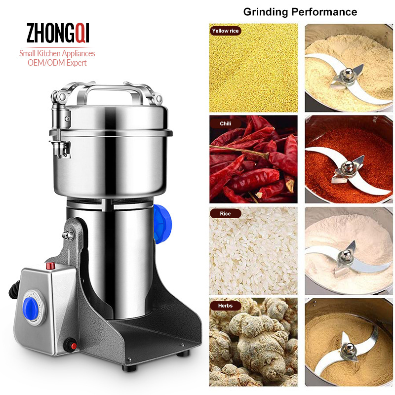 Electric Stainless Steel Small Bean Salt Milling Grain Dry Spice Grinder Mill Machine Food Processor For Household