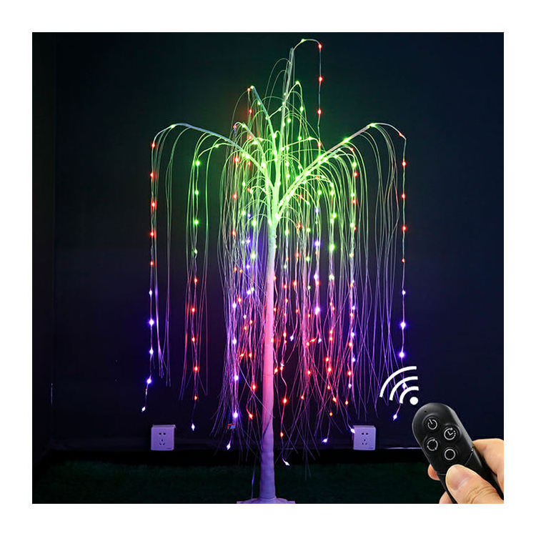 High quality  smart rgb christmas tree lights Mobile APP control artificial led weeping willow lighting