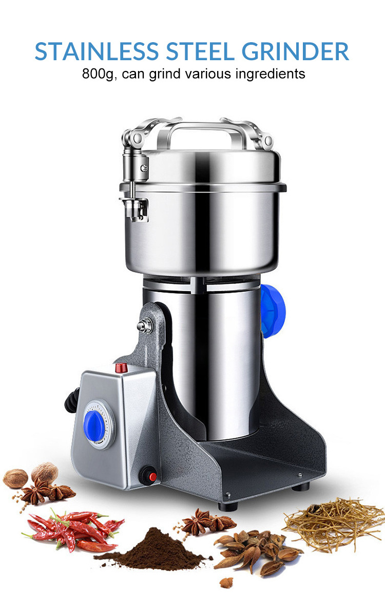 Electric Stainless Steel Small Bean Salt Milling Grain Dry Spice Grinder Mill Machine Food Processor For Household