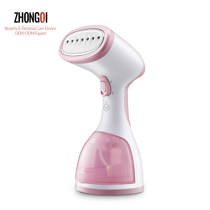 Wholesales Professional Vertical Travel Contain Flat Brush Water Cup Mini Handheld Garment Steamer For Fabric/