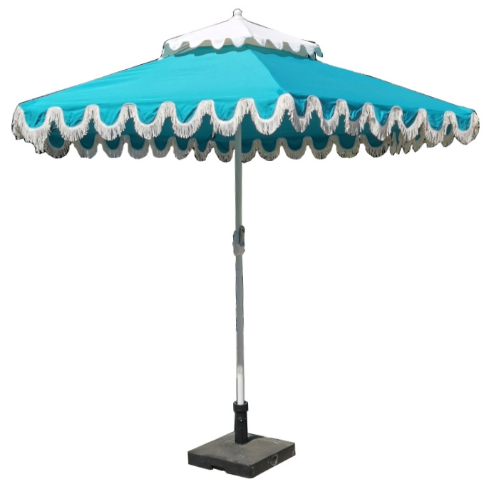 Wholesale Outdoor 270CM Round Patio Sunshade Gardens Beach Umbrella with tassels hot sell