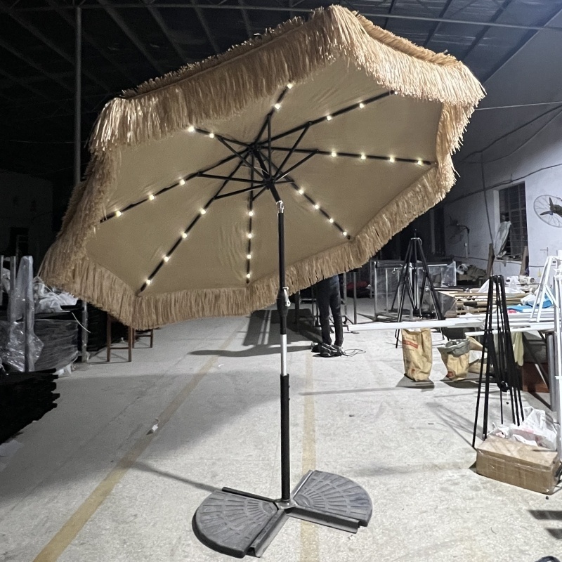 Wholesale Outdoor 270CM Round Patio Sunshade Gardens Beach Tiki  Straw Umbrella hot sell