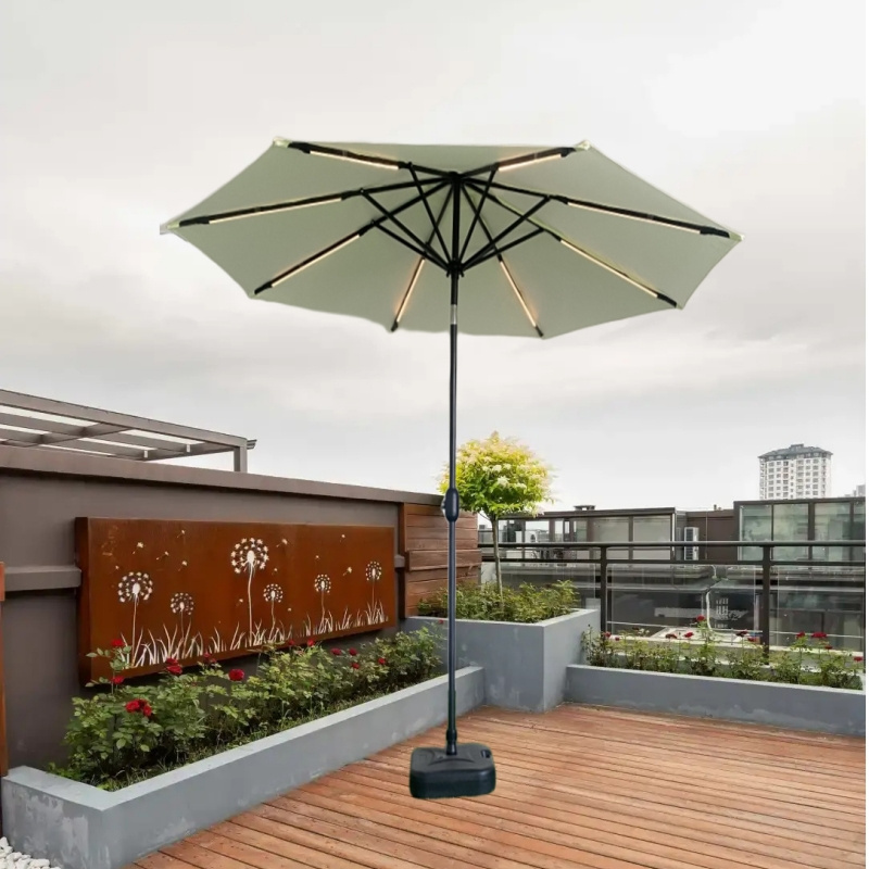 Custom furniture patio umbrella garden cantilever umbrella outdoor parasols large roman umbrella with solar power LED light