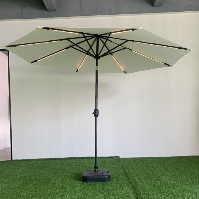 Custom furniture patio umbrella garden cantilever umbrella outdoor parasols large roman umbrella with solar power LED light