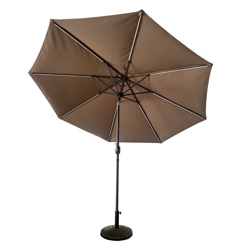 Best Choice Products 9ft Solar Powered Polyester LED Lighted Patio Umbrella w/Tilt Adjustment and Fade-Resistant Fabric