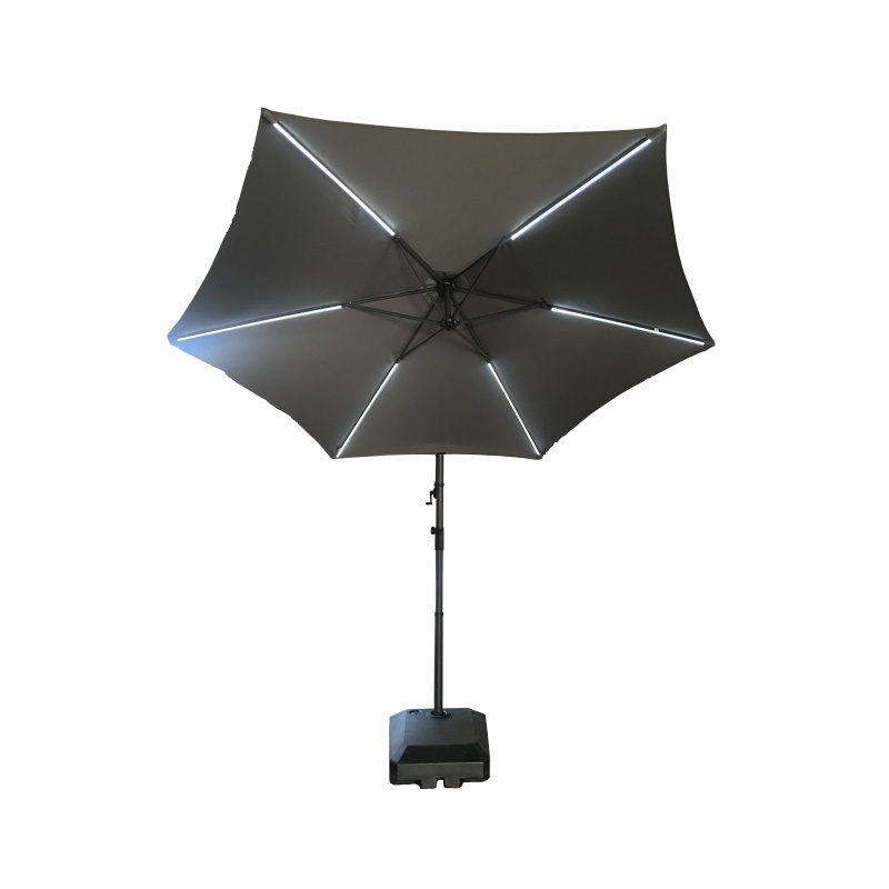 Hang umbrella Garden Sunshade Cantilever Led Umbrella Outdoor Solar LED Lighting Parasol Patio Umbrellas