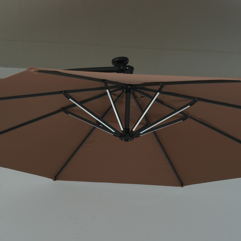 Hang umbrella Garden Sunshade Cantilever Led Umbrella Outdoor Solar LED Lighting Parasol Patio Umbrellas