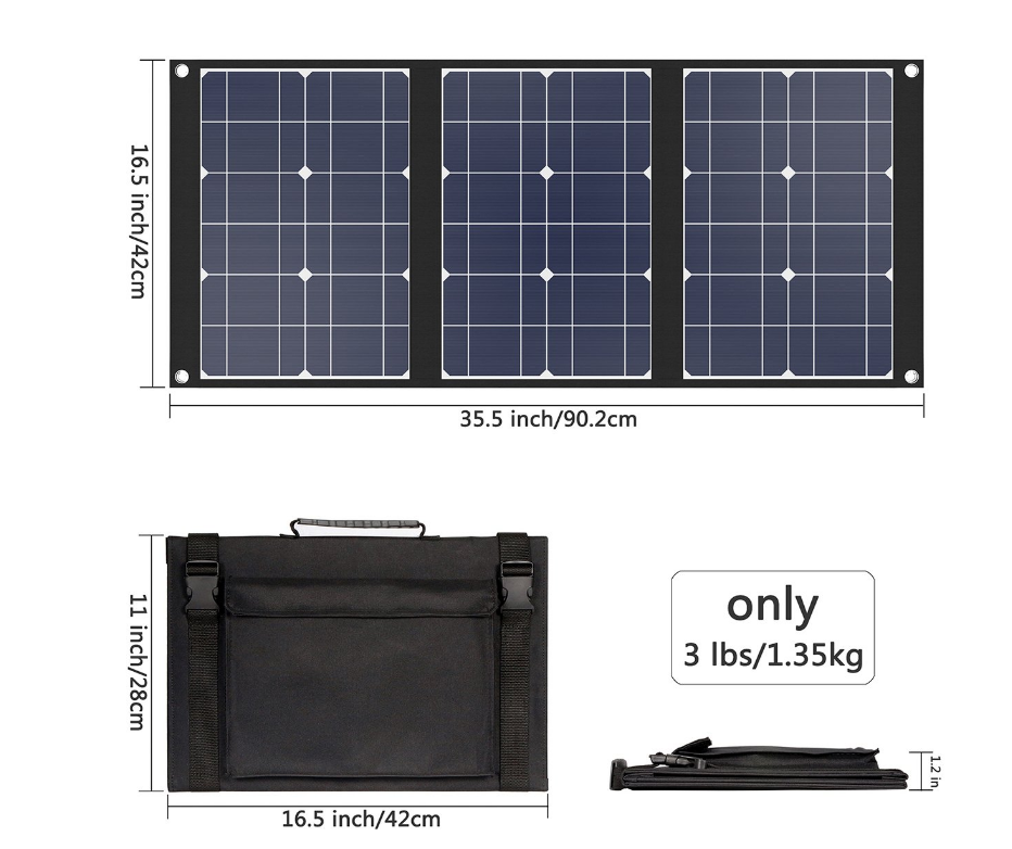 100W/150W/200W 18V Monocrystalline Foldable Portable Solar Panel for AC power station UPS