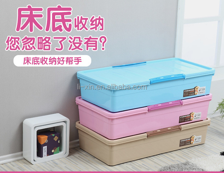 plastic flat Stacked living room multifunction under the bed Clothes extra large storage box organizer with wheels Drawers