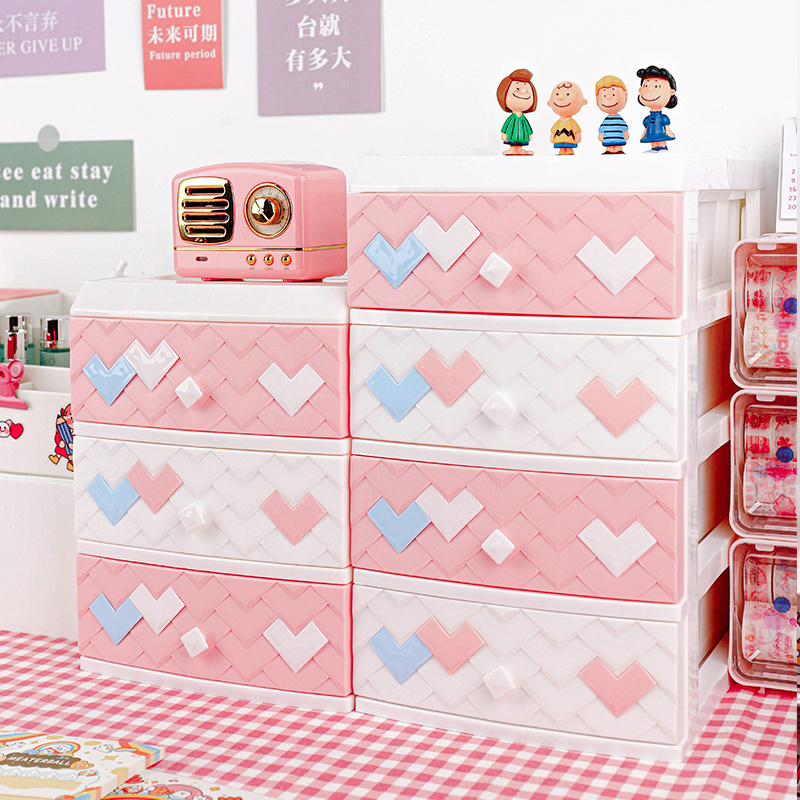 Desktop Sundry storage box Office stationery rack Cosmetic rack Jewelry Box  living room cabinet young girl's bedroom drawers