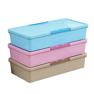 plastic flat Stacked living room multifunction under the bed Clothes extra large storage box organizer with wheels Drawers