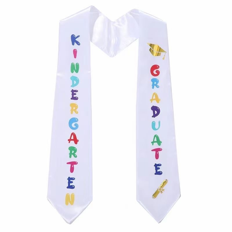 240 colors Kids Preschool Graduation Plain Stoles Sash With Print