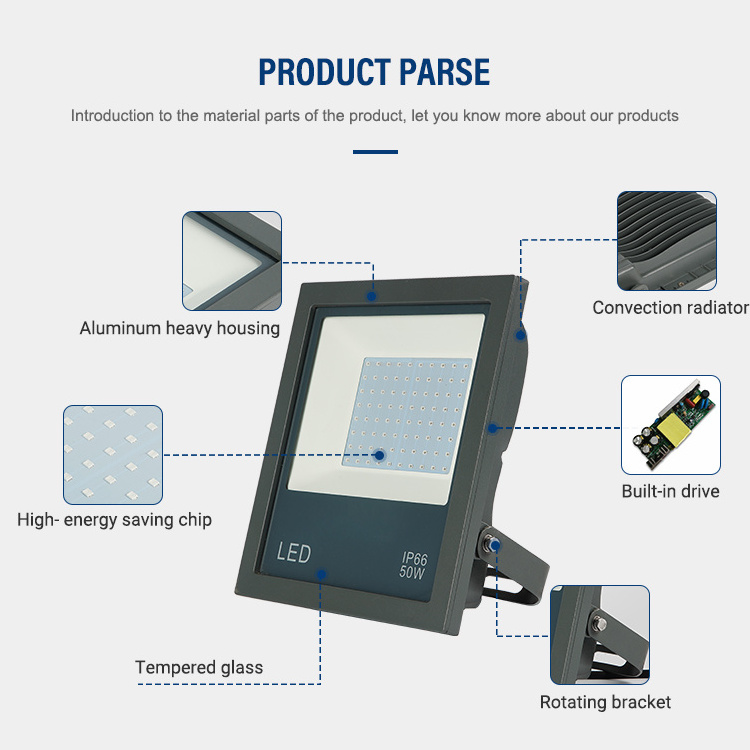 Hot Selling Floodlight Ip66 Waterproof Outdoor 10 20 30 50 100 150 200 Watt Smd Portable Led Flood Light