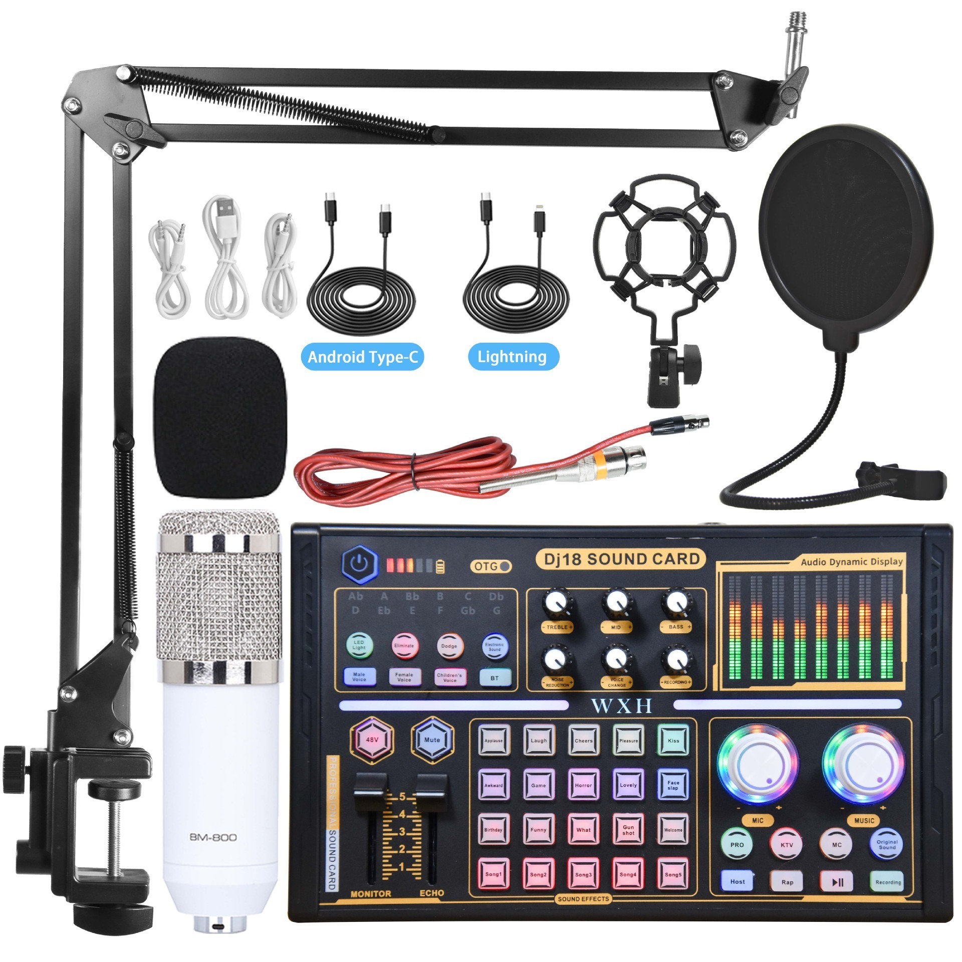 48V professional sound card Live recording sound card set BM800