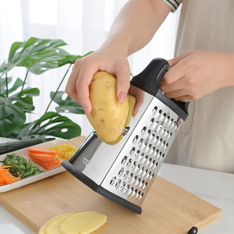 Kitchen Multi-functional Vegetable Cheese Manual Stainless Steel Box Grater With 4 Sides