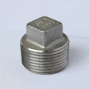 stainless steel malleable cast iron pipe fitting ss 304 316L female thread bsp square plug