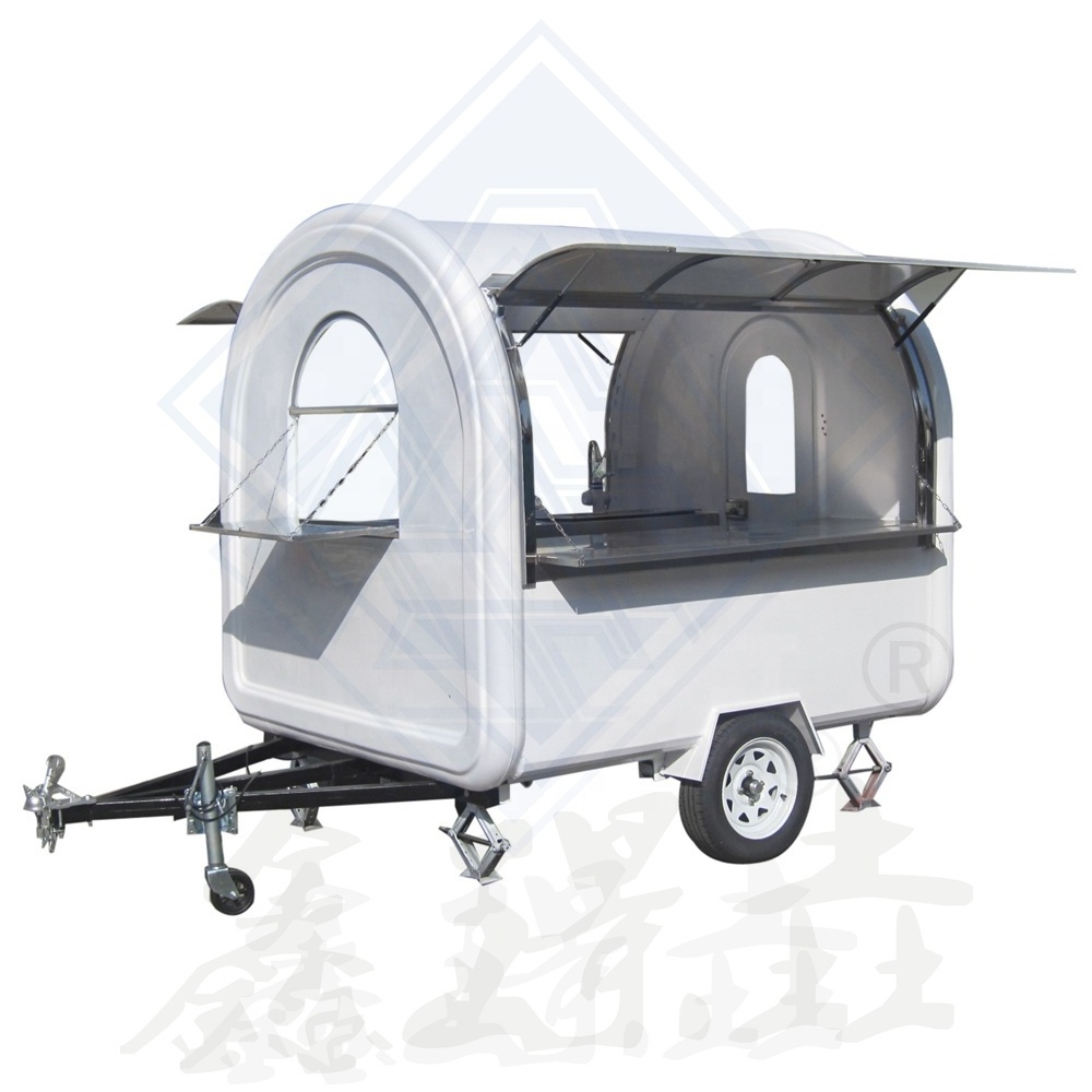 Customized street food trailer caravan bus fast food truck fully equipped restaurant electric tricycle food cart