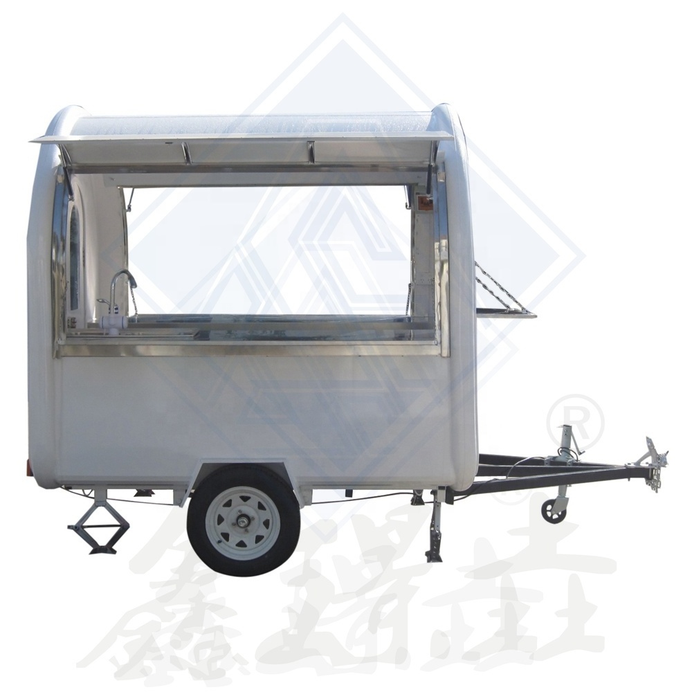 Customized street food trailer caravan bus fast food truck fully equipped restaurant electric tricycle food cart