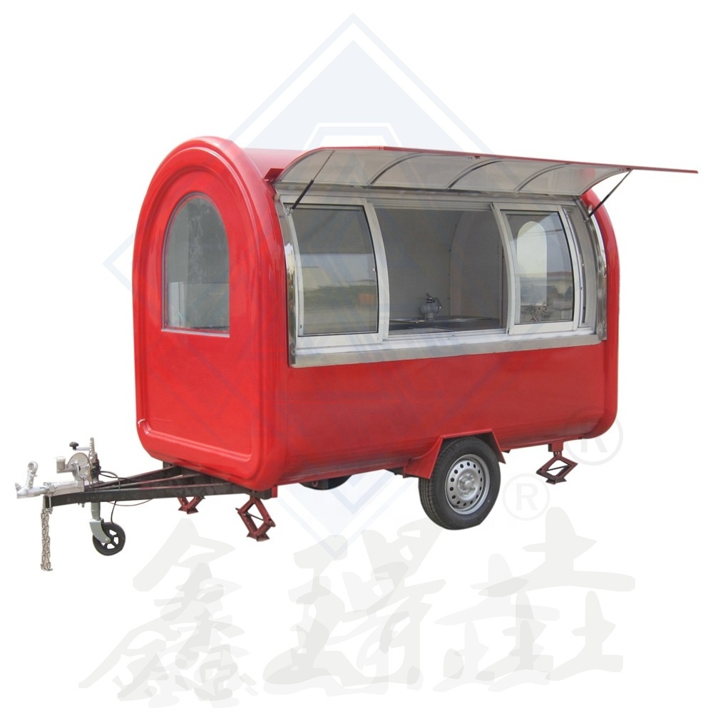 Customized street food trailer caravan bus fast food truck fully equipped restaurant electric tricycle food cart