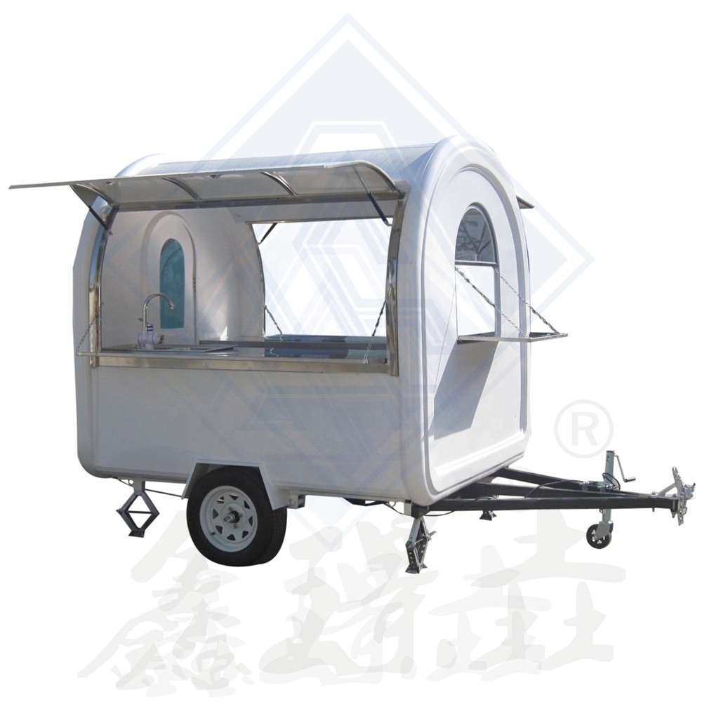 Customized street food trailer caravan bus fast food truck fully equipped restaurant electric tricycle food cart