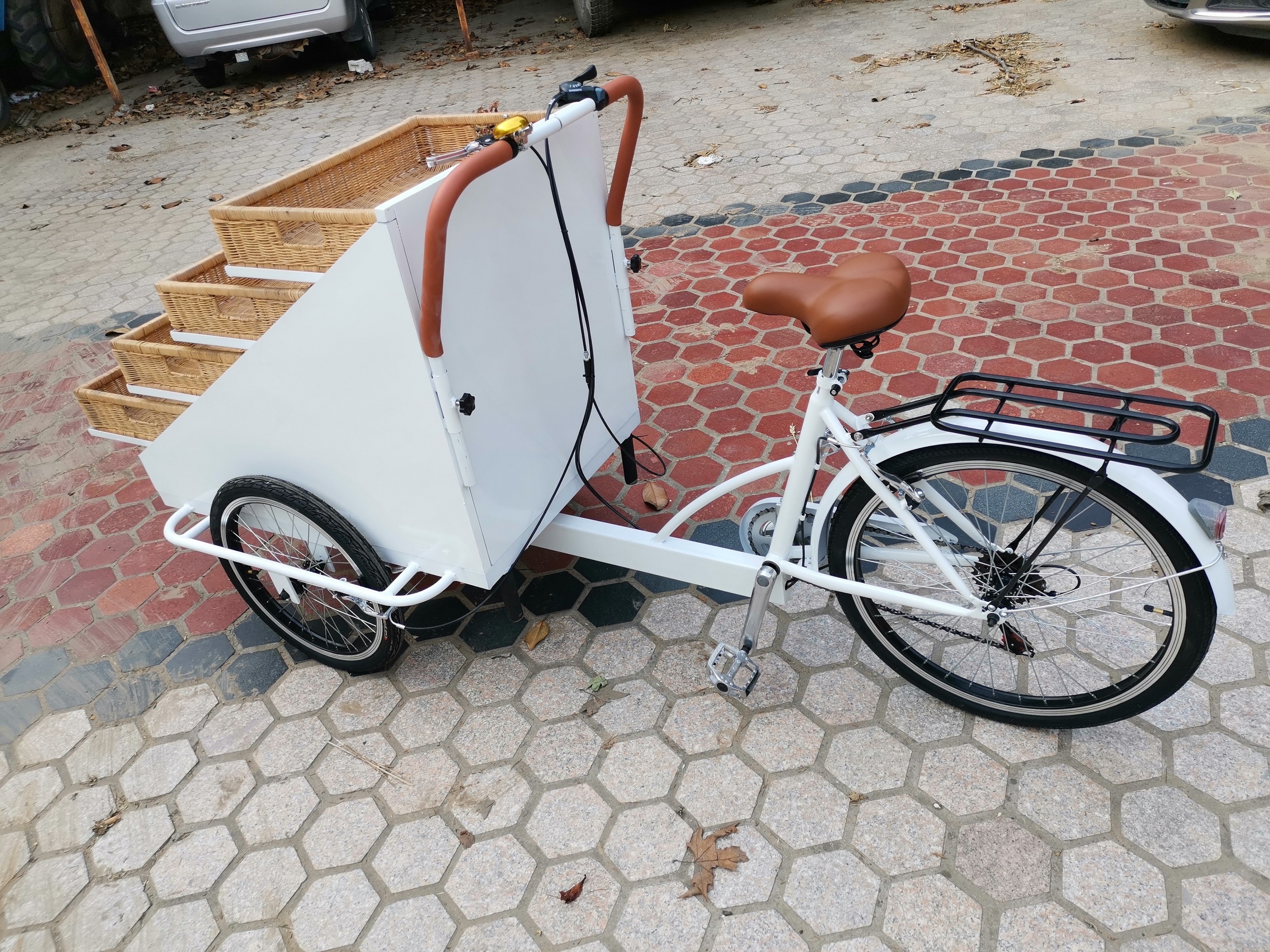 Bread Fruit Flower Display Bicycle Food Cart Mobile Food Cart