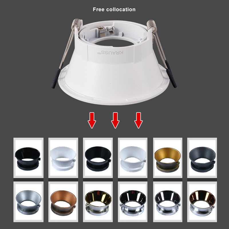 Aluminum MR16 Round Square Lighting Fixtures Recessed Ceiling Light Fixture Kitchen Downlights