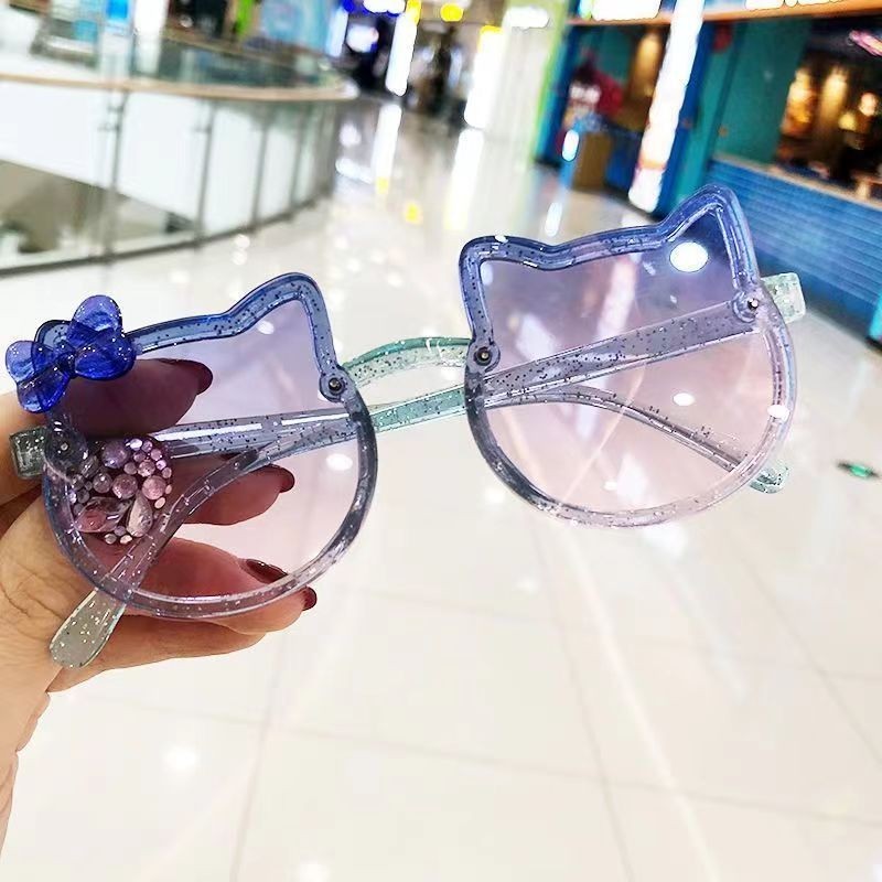 WholesaleNew children's sunglasses girls cute cat ears sunglasses princess baby sun visors UV400 protection