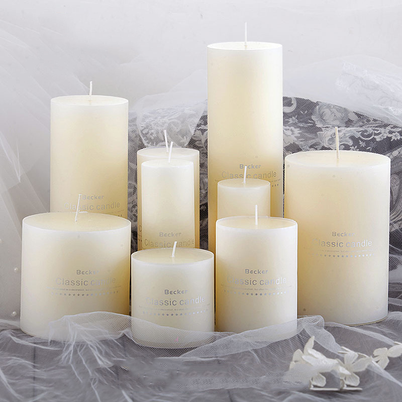 Wholesale White Cylindrical Large Candle for Wedding Decoration Custom Birthday Candles