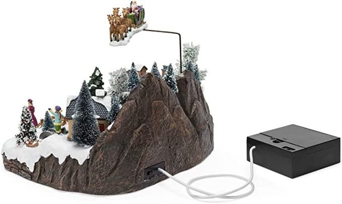 Best Choice Products Animated Musical Pre-Lit Tabletop Christmas Village w/Rotating Tree, Santa's Sleigh and Reindeer