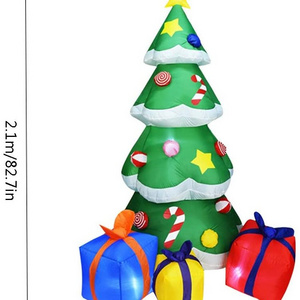 7ft Lighted Inflatable Decoration Christmas Tree Gift Boxes Decorations Indoor Outdoor Christmas Yard Prop