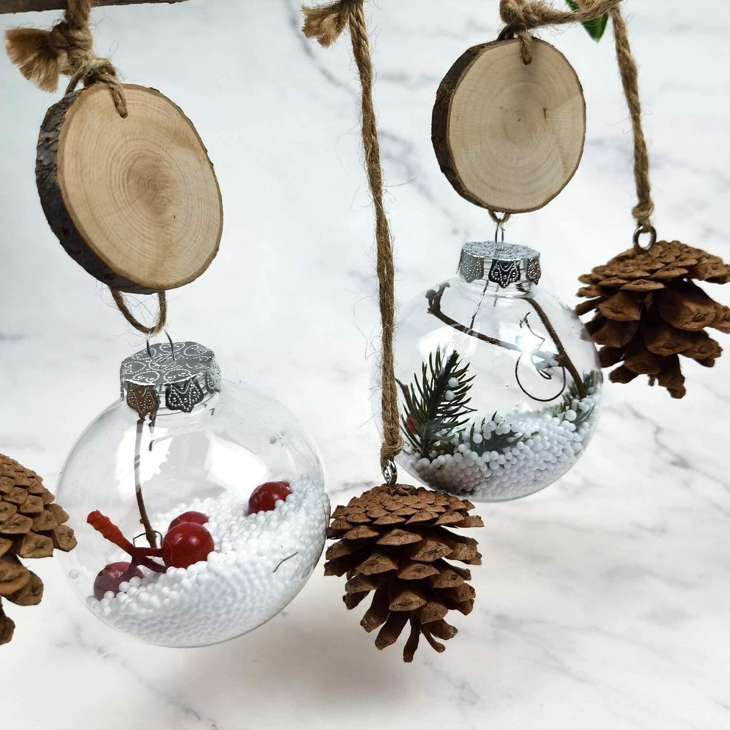 Christmas Bulb Ornament Balls Clear Plastic Ball Craft Baubles Ornaments Fillable Unbreakable Shatterproof Hanging Tree Ornament