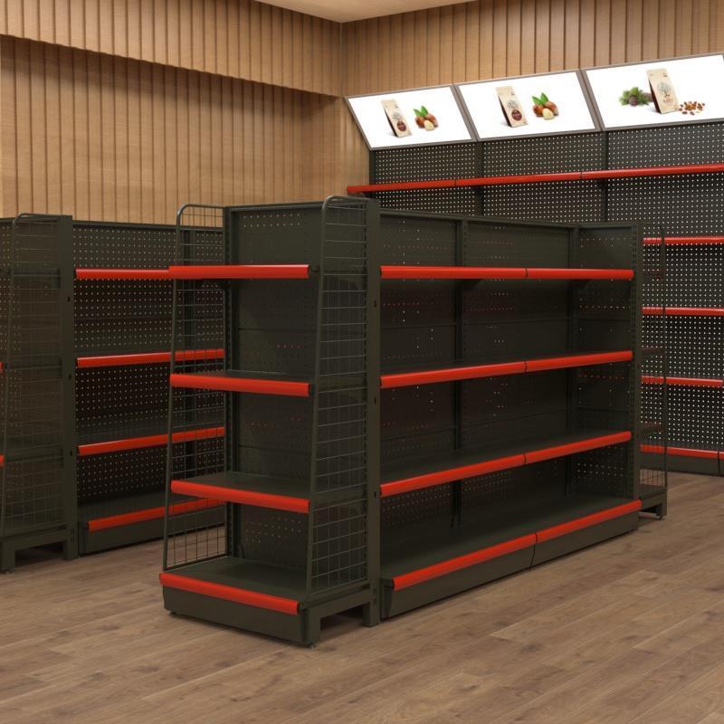 Custom commercial shelves grocery store double-sided retail display shelving store racks display shelf for supermarket