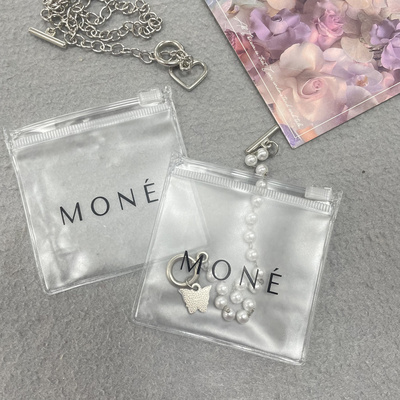 Small Jewelry  Earring Packaging Zip Lock Bags PVC Plastic Bag Clear With Transparent Zipper