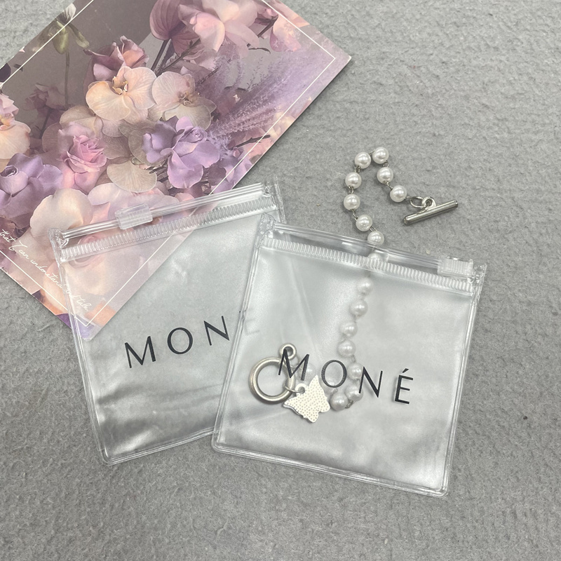 Small Jewelry  Earring Packaging Zip Lock Bags PVC Plastic Bag Clear With Transparent Zipper