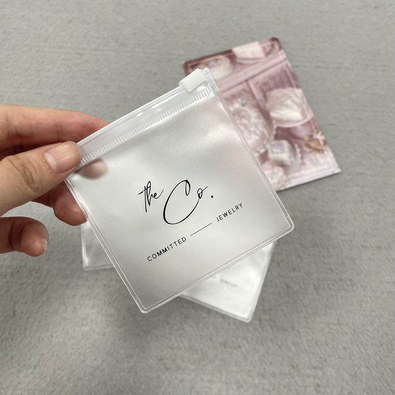 Fashionable Earring Jewelry PVC Clear Packing Plastic Zip lock For Garment Packaging Pouch Necklace Zipper Bag With Custom Print