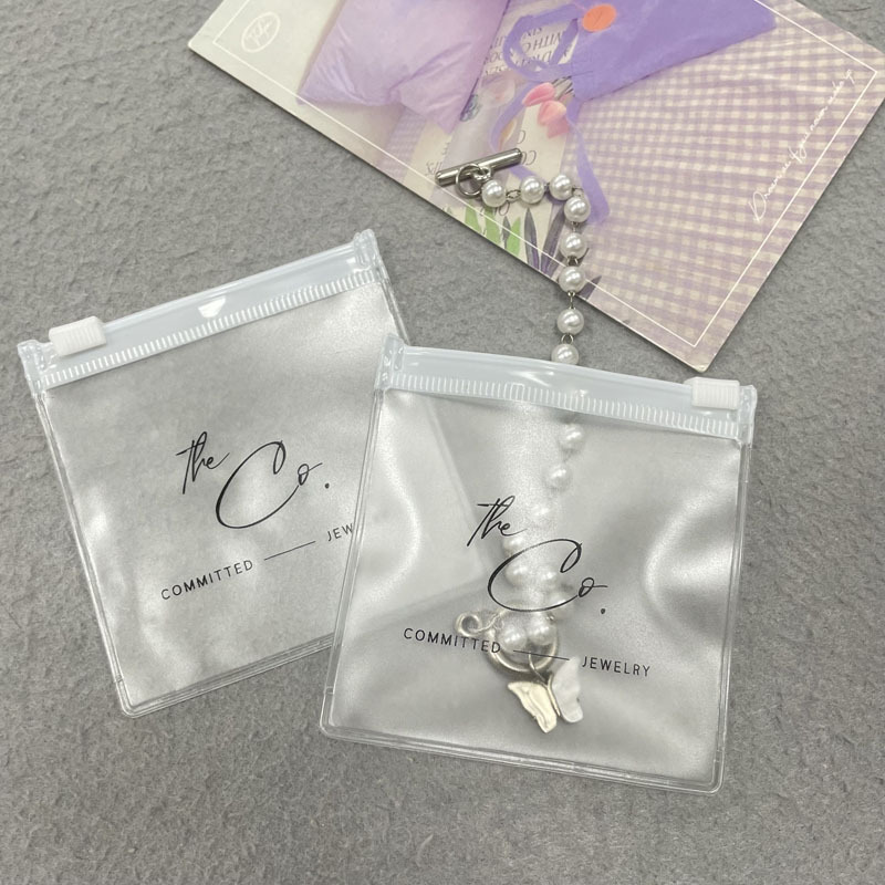 Fashionable Earring Jewelry PVC Clear Packing Plastic Zip lock For Garment Packaging Pouch Necklace Zipper Bag With Custom Print