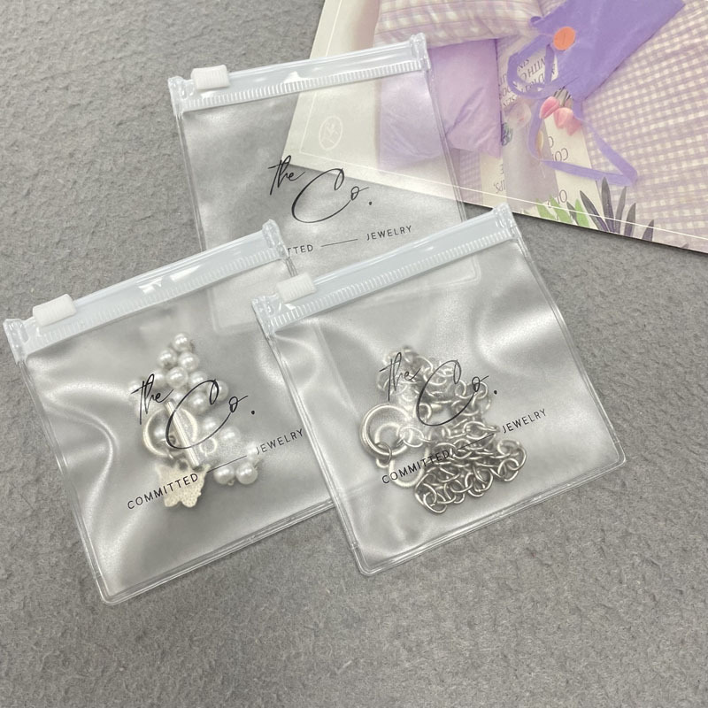 Fashionable Earring Jewelry PVC Clear Packing Plastic Zip lock For Garment Packaging Pouch Necklace Zipper Bag With Custom Print