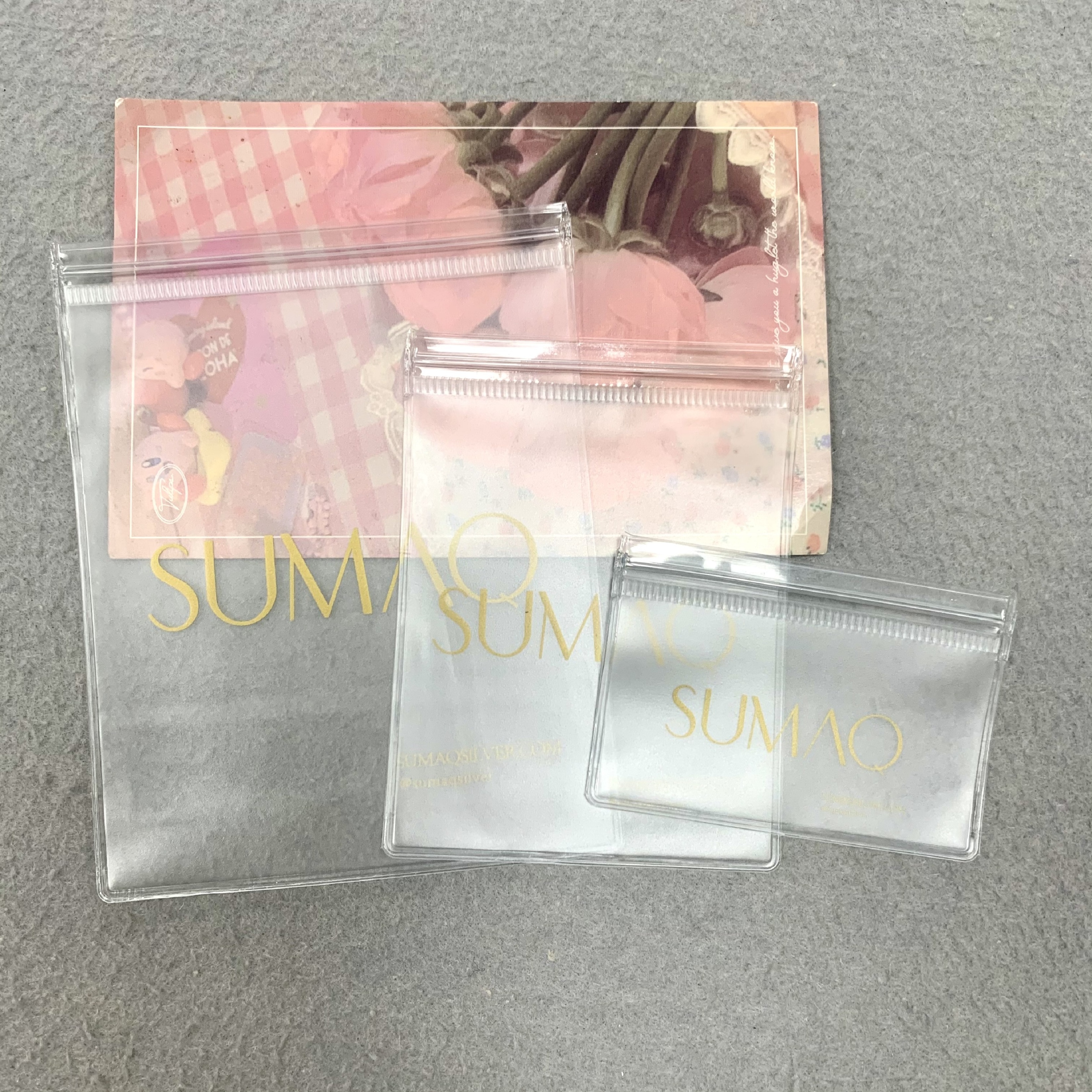 Wholesale clear zipper mini small custom logo  transparent zip travel pvc clear cosmetic bag with zipper