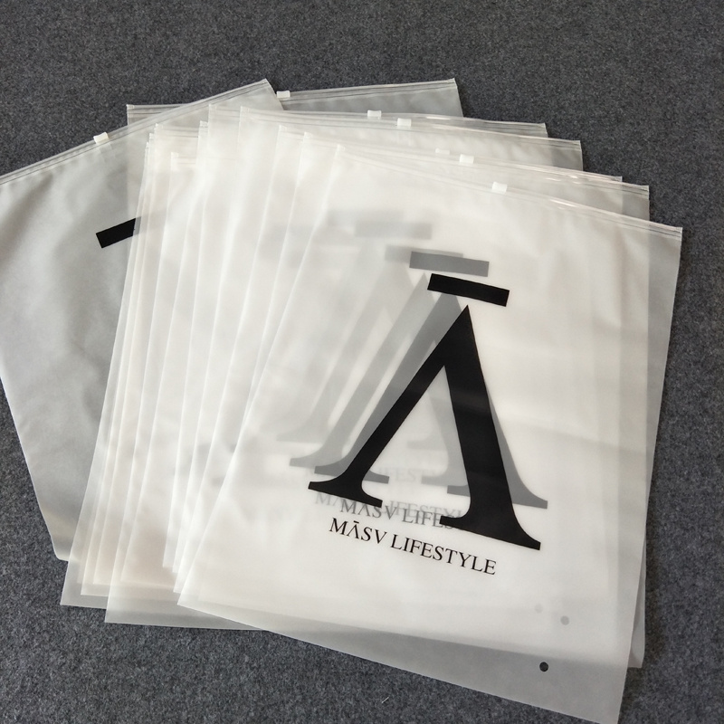 Custom Frosted Biodegradable Plastic Packaging Zipper Bags T Shirt Swimwear Zip Lock Clothing Bags With Logo