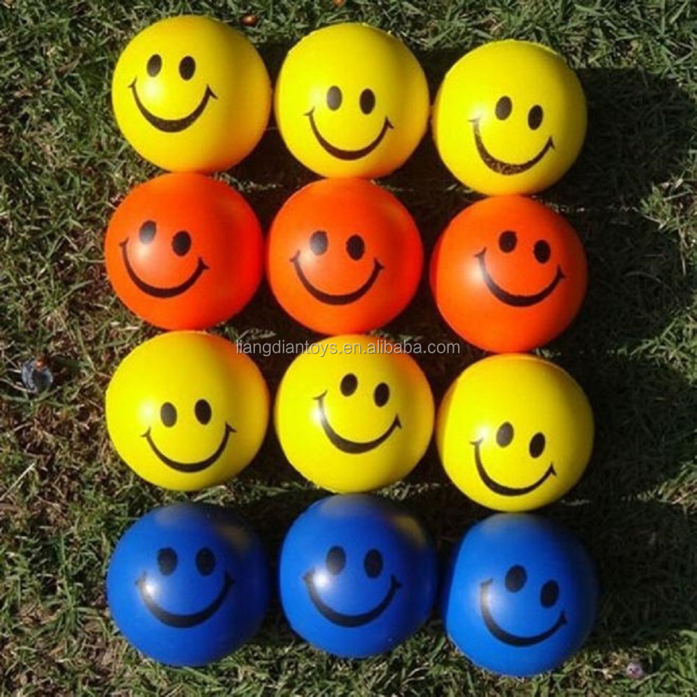 Smile Face Foam Ball Squeeze Stress Ball Relief Toy Hand Wrist Exercise PU Toy Balls For Children