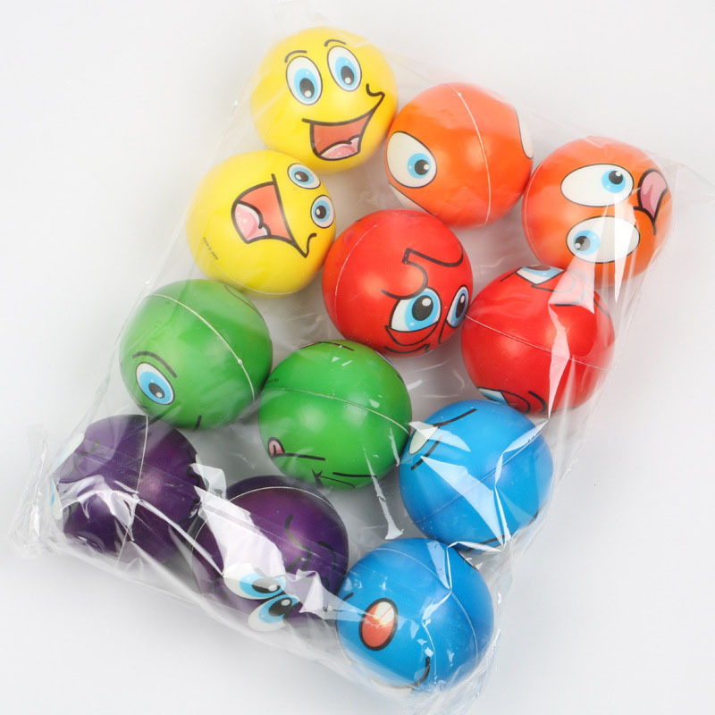 Anti Stress Ball Relief Cartoon Smiley Face PU Foam Balls Anti Stress Toys for Children