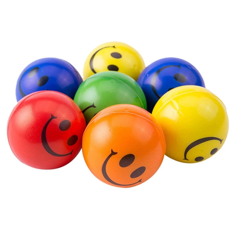 Smile Face Foam Ball Squeeze Stress Ball Relief Toy Hand Wrist Exercise PU Toy Balls For Children