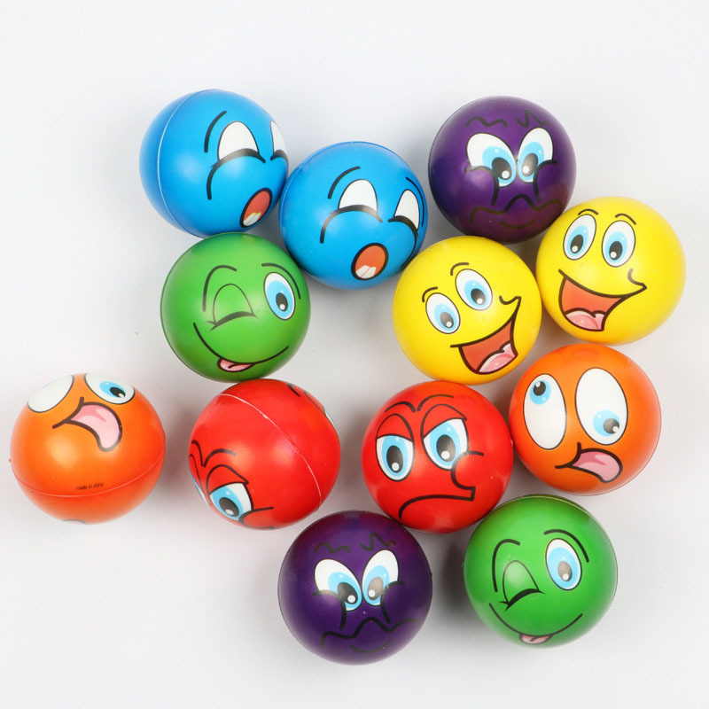 Anti Stress Ball Relief Cartoon Smiley Face PU Foam Balls Anti Stress Toys for Children