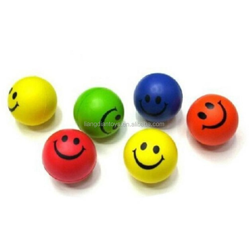 Smile Face Foam Ball Squeeze Stress Ball Relief Toy Hand Wrist Exercise PU Toy Balls For Children