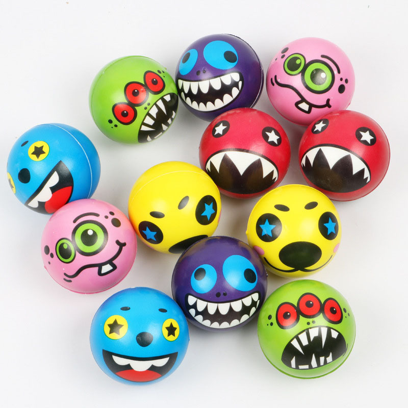 Anti Stress Ball Relief Cartoon Smiley Face PU Foam Balls Anti Stress Toys for Children